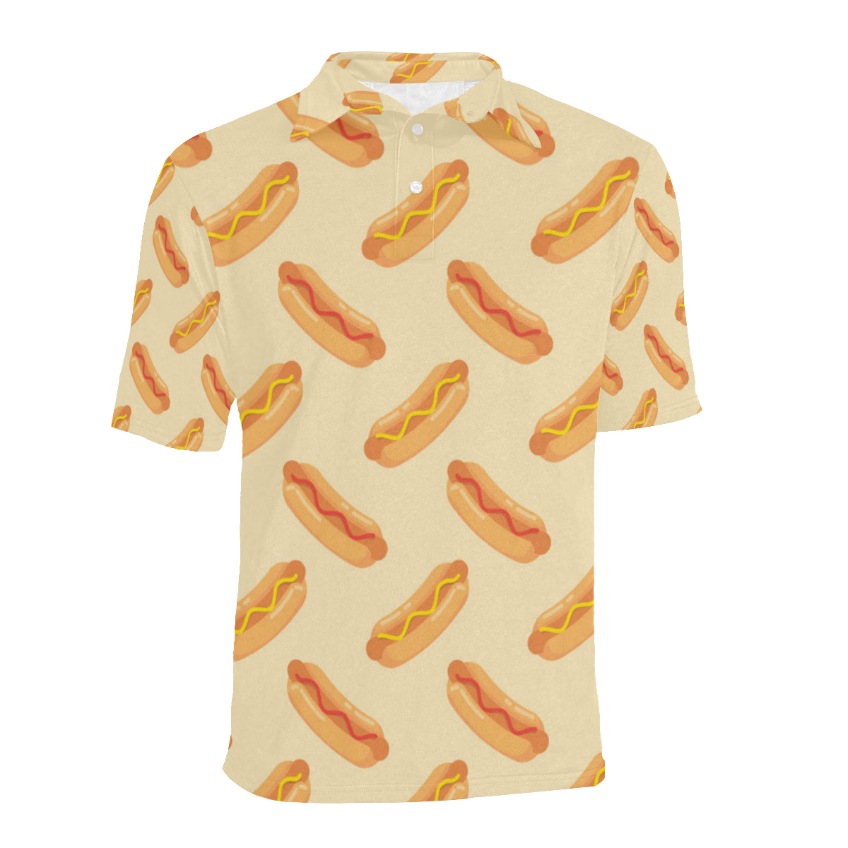 Hot Dog Pattern Print Design 05 Men Polo Shirt