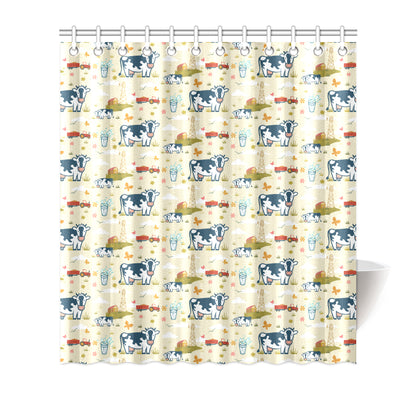 Cow Farm Design Print Shower Curtain