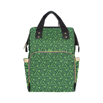 Shamrock Themed Print Diaper Bag Backpack