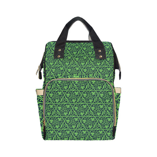 Shamrock Themed Print Diaper Bag Backpack