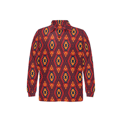 Navajo Pattern Print Design A03 Long Sleeve Polo Shirt For Men's