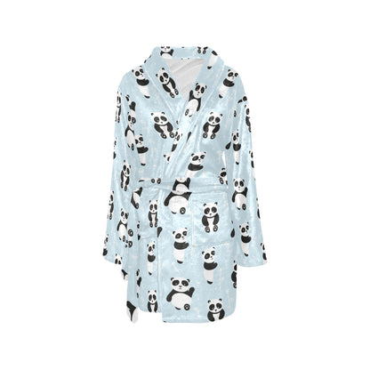 Panda Pattern Print Design A01 Women's Fleece Robe