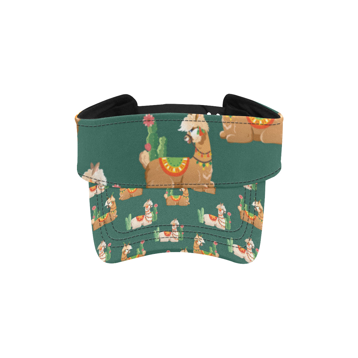 Llama Cactus Pattern Print Design 07 Unisex Sun Visor