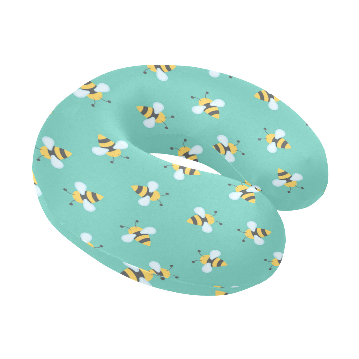 Bee Pattern Print Design 01 U-Shaped Travel Neck Pillow