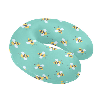 Bee Pattern Print Design 01 U-Shaped Travel Neck Pillow