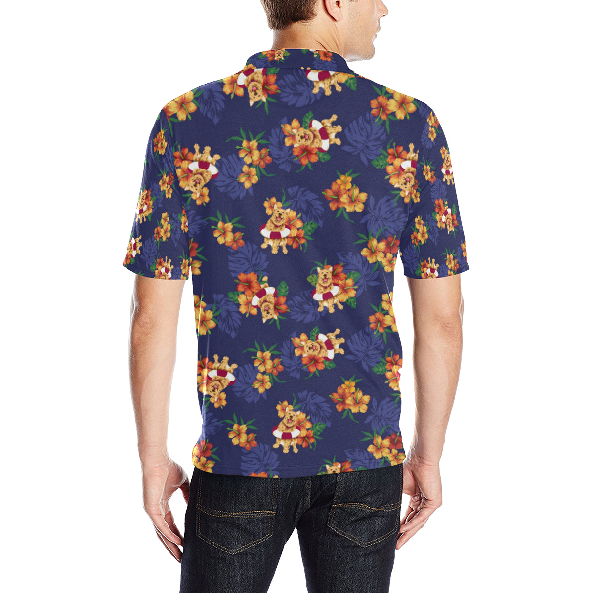 Hawaiian Themed Pattern Print Design H02 Men Polo Shirt