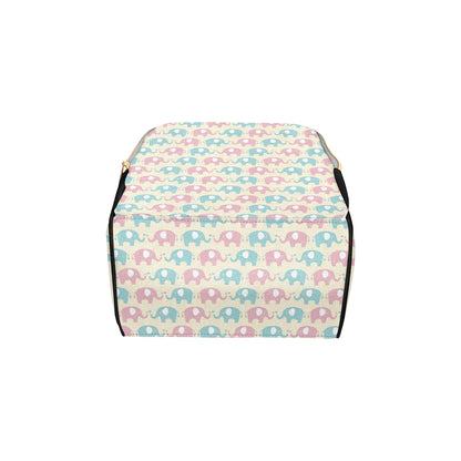 Elephant Baby Pastel Print Pattern Diaper Bag Backpack