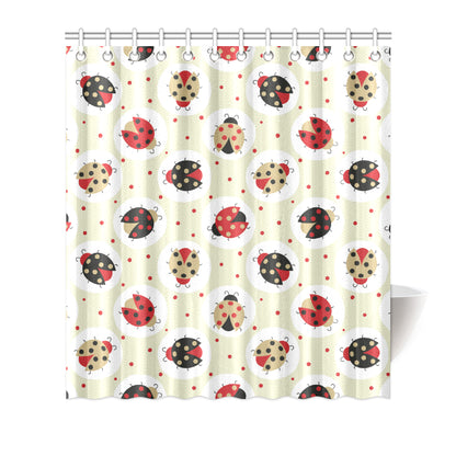 Ladybug Pattern Print Design 03 Shower Curtain