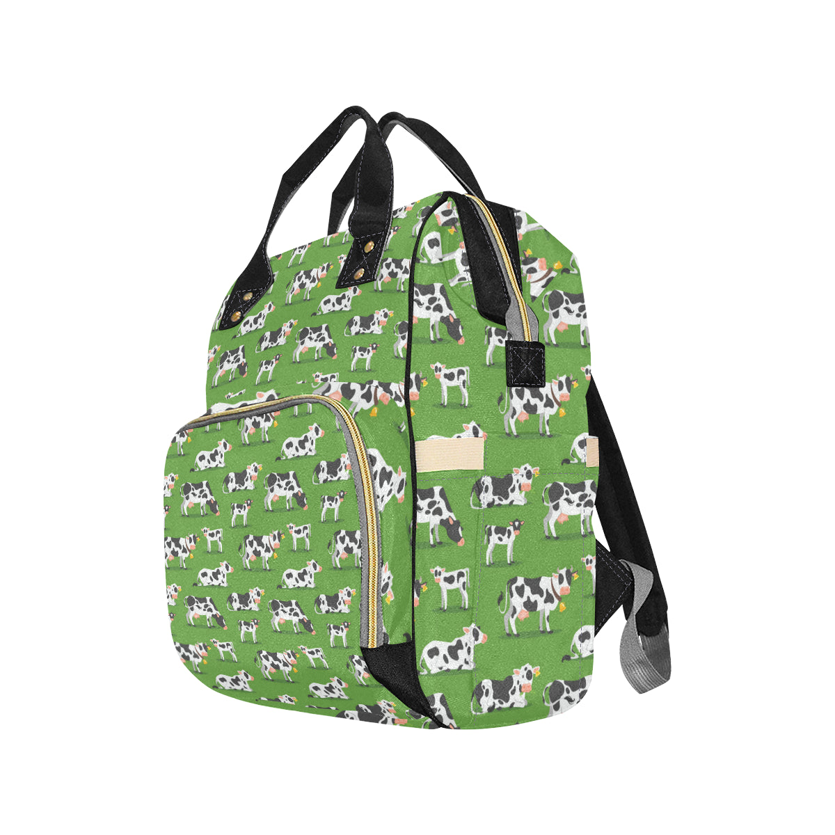 Cow Happy Print Pattern Diaper Bag Backpack