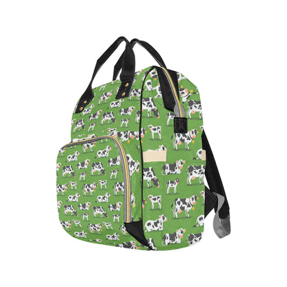 Cow Happy Print Pattern Diaper Bag Backpack