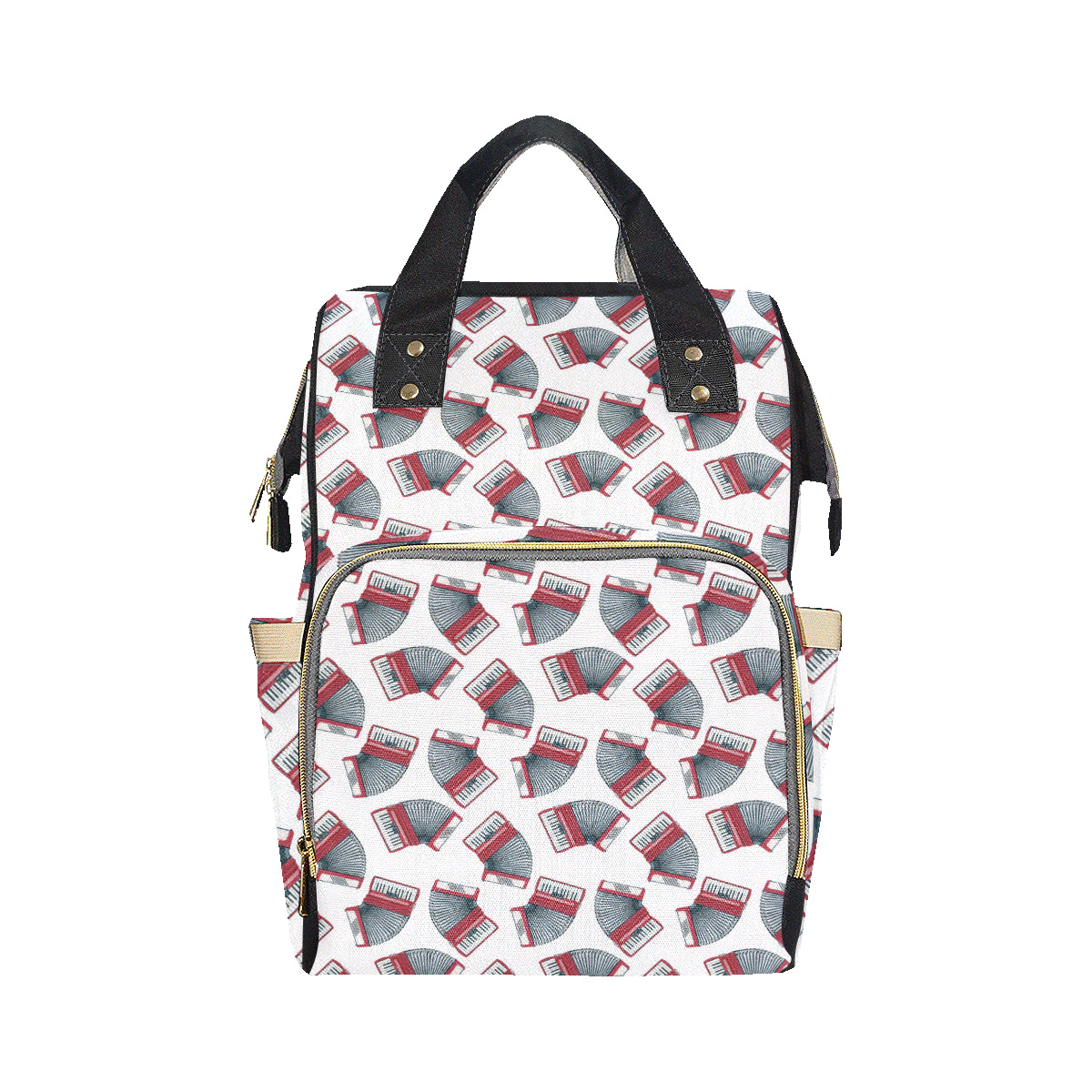 Accordion Pattern Print Design 03 Diaper Bag Backpack
