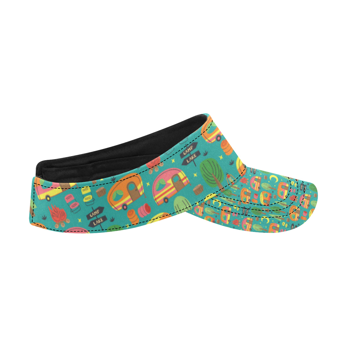 Camping Camper Pattern Print Design 05 Unisex Sun Visor