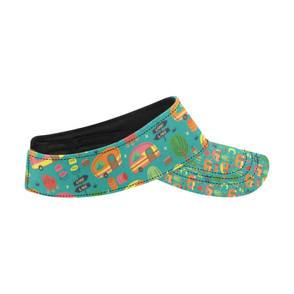 Camping Camper Pattern Print Design 05 Unisex Sun Visor