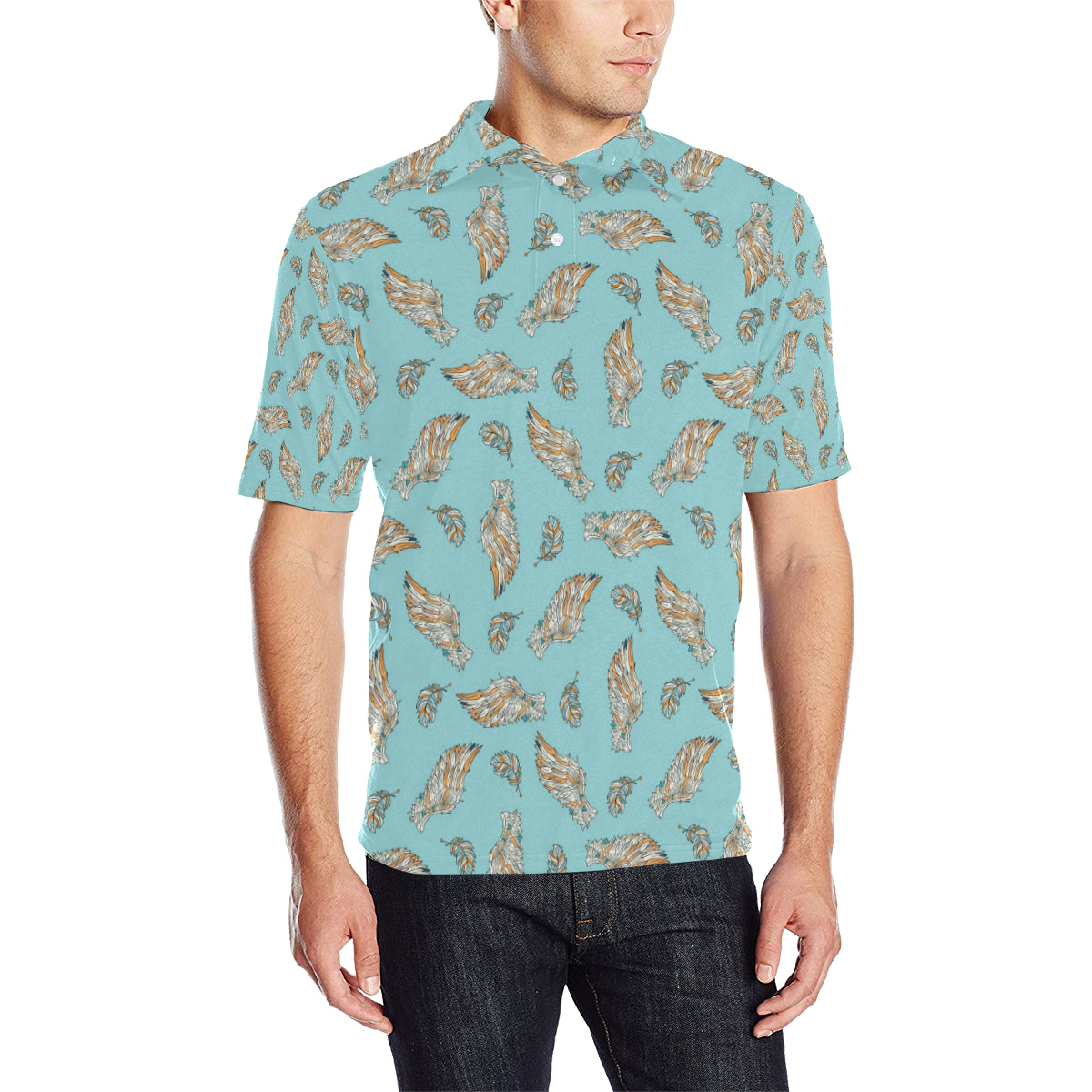 Angel Wings Pattern Print Design 03 Men Polo Shirt