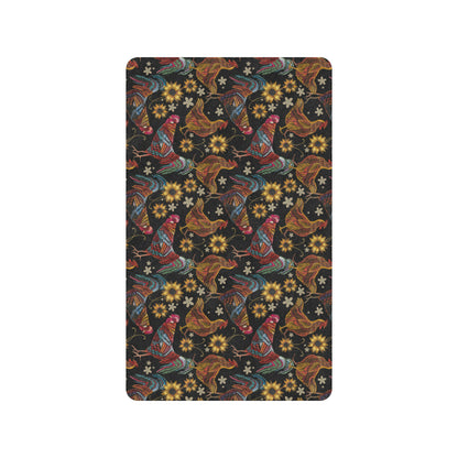 Chicken Embroidery Style Rubber Doormat