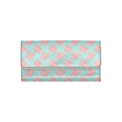 Bacon Pattern Print Design 04 Women's Trifold Wallet