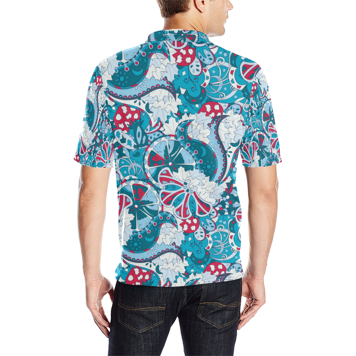 Funky Retro Pattern Print Design A05 Men Polo Shirt