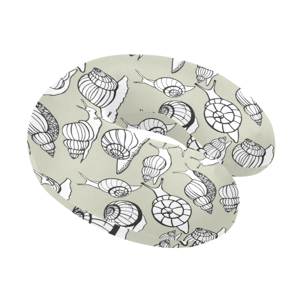 Snail Pattern Print Design 03 U-Shaped Travel Neck Pillow