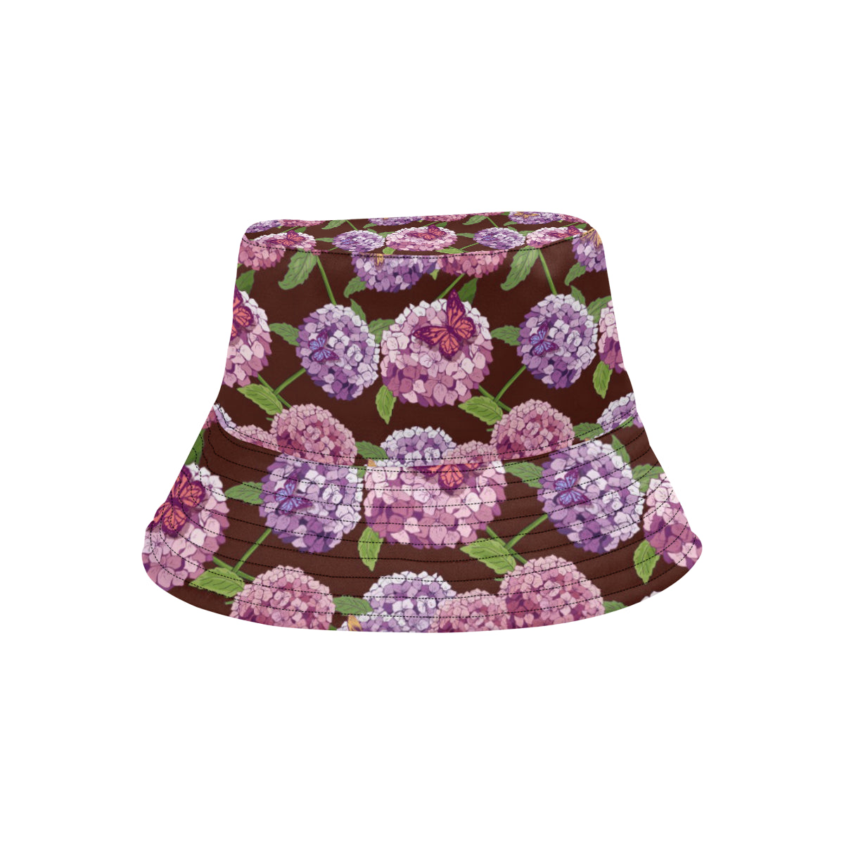 Hydrangea Pattern Print Design HD08 Unisex Bucket Hat