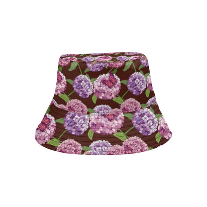Hydrangea Pattern Print Design HD08 Unisex Bucket Hat