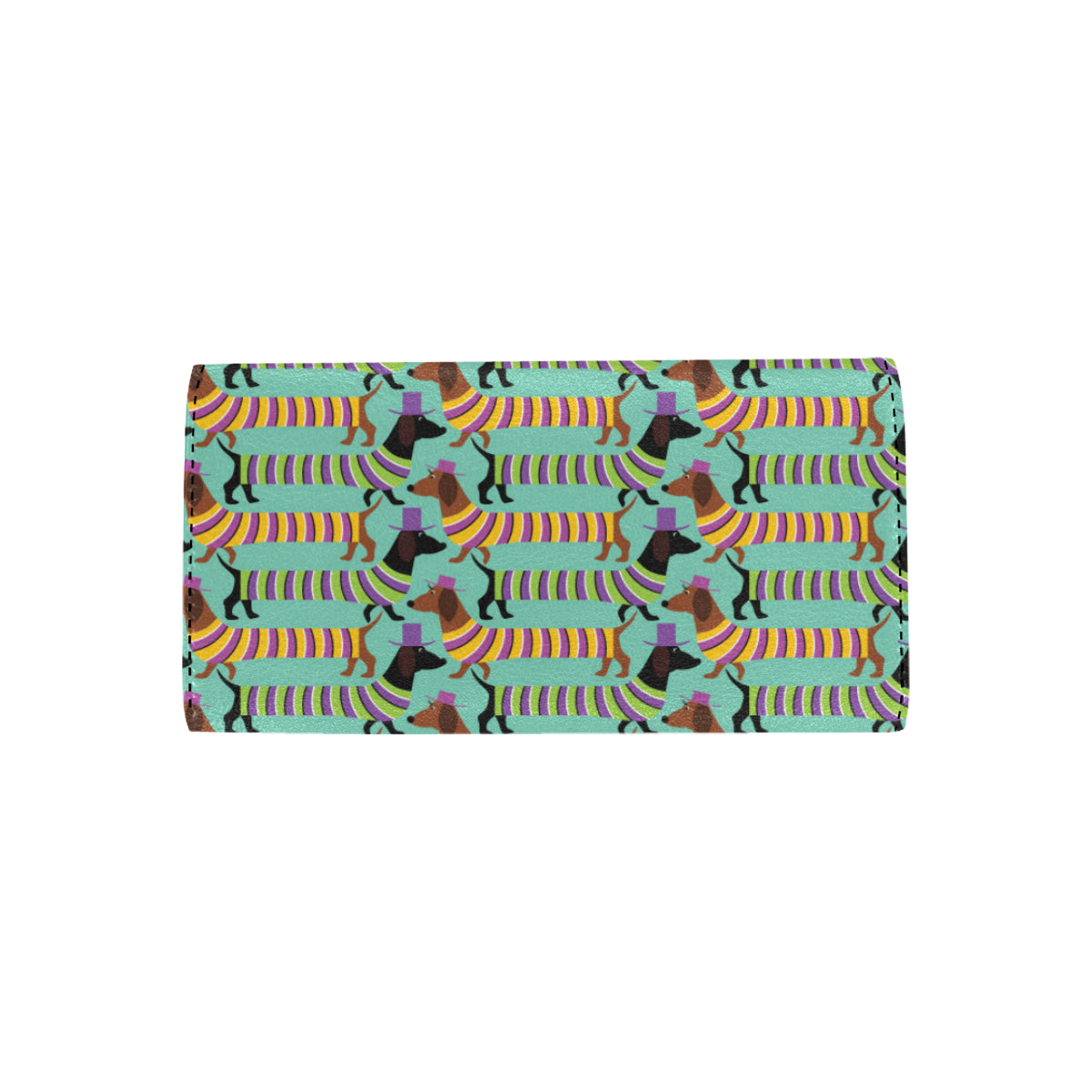 Dachshund Pattern Print Design 05 Women's Trifold Wallet