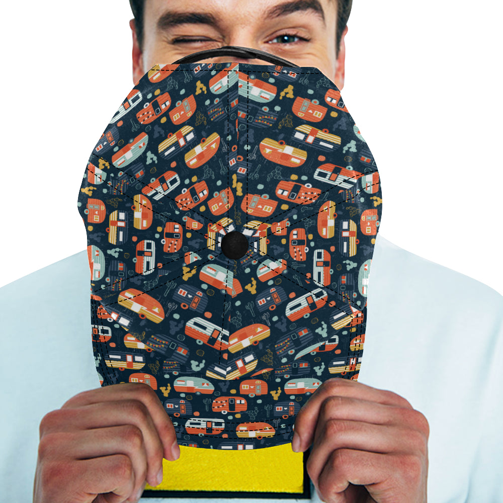 Camper Caravan Print Pattern Snapback Cap