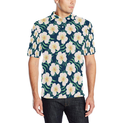 Pink Plumeria Pattern Print Design PM016 Men Polo Shirt