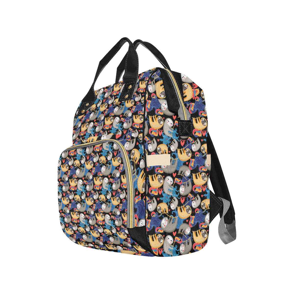 Sloth Cartoon Design Themed Print Diaper Bag Backpack