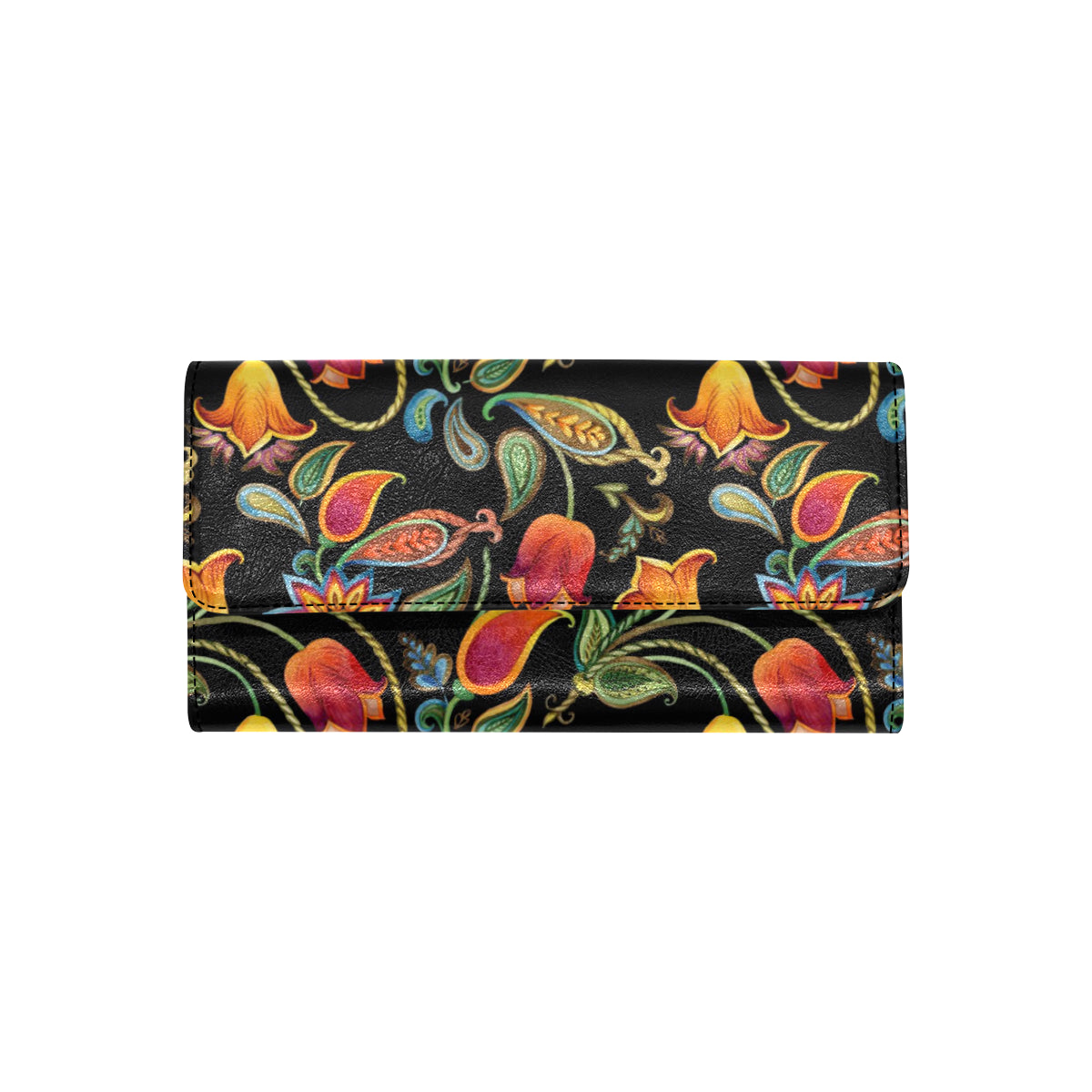Tulip Boho Pattern Print Design TP09 Women's Trifold Wallet