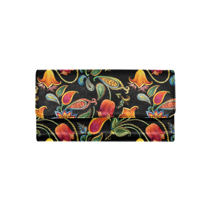 Tulip Boho Pattern Print Design TP09 Women's Trifold Wallet