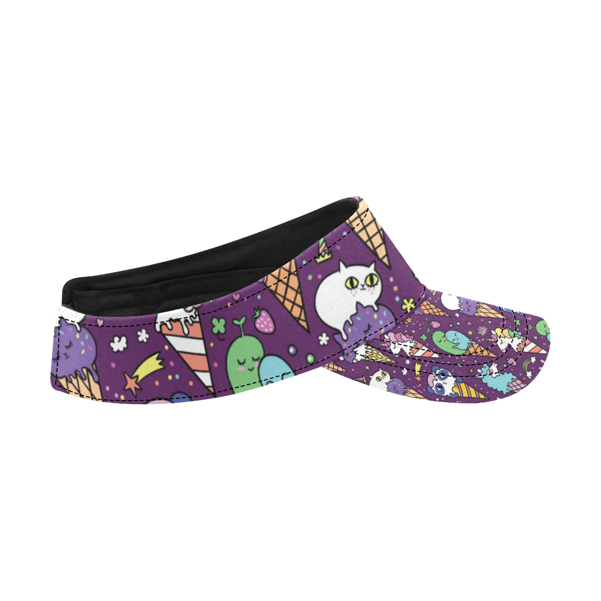 Ice Cream Pattern Print Design IC07 Unisex Sun Visor