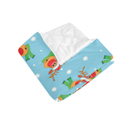 Reindeer cute Pattern Print Design 02 Premium Quilt