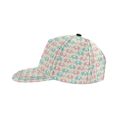 Elephant Baby Pastel Print Pattern Snapback Cap