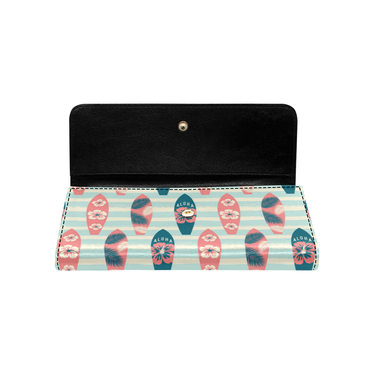 Aloha Hawaii Surfboard Pattern Print Design 02 Women's Trifold Wallet