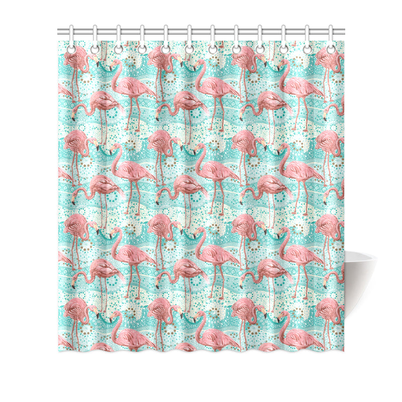 Flamingo Background Themed Print Shower Curtain