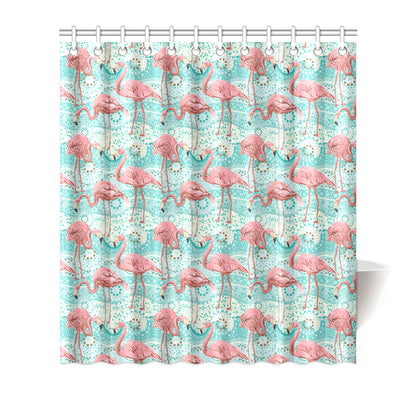 Flamingo Background Themed Print Shower Curtain