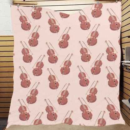 Cello Pattern Print Design 03 Premium Quilt
