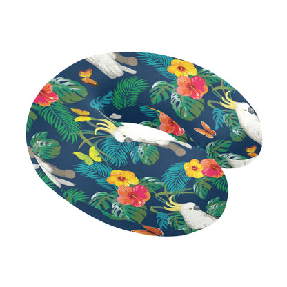Cockatoo Tropical Pattern Print Design 02 U-Shaped Travel Neck Pillow