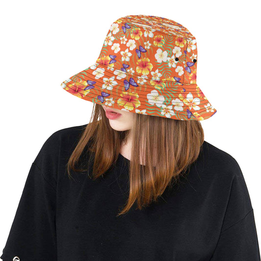 Tropical Flower Pattern Print Design TF027 Unisex Bucket Hat