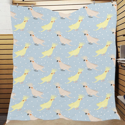 Cockatiel Pattern Print Design 03 Premium Quilt