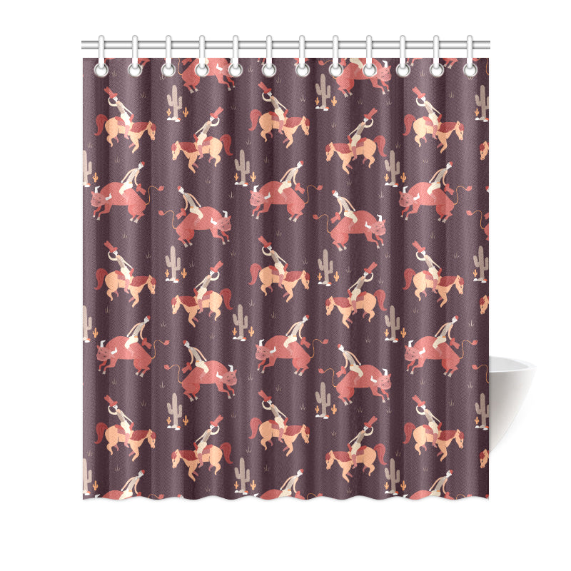 Rodeo Pattern Print Design A01 Shower Curtain