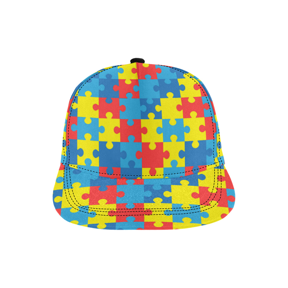 Autism Awareness Puzzles Design Print Snapback Cap