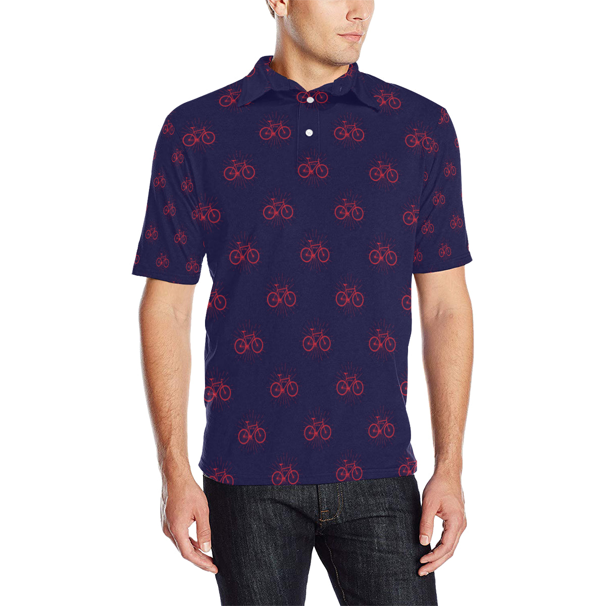 Bicycle Pattern Print Design 01 Men Polo Shirt