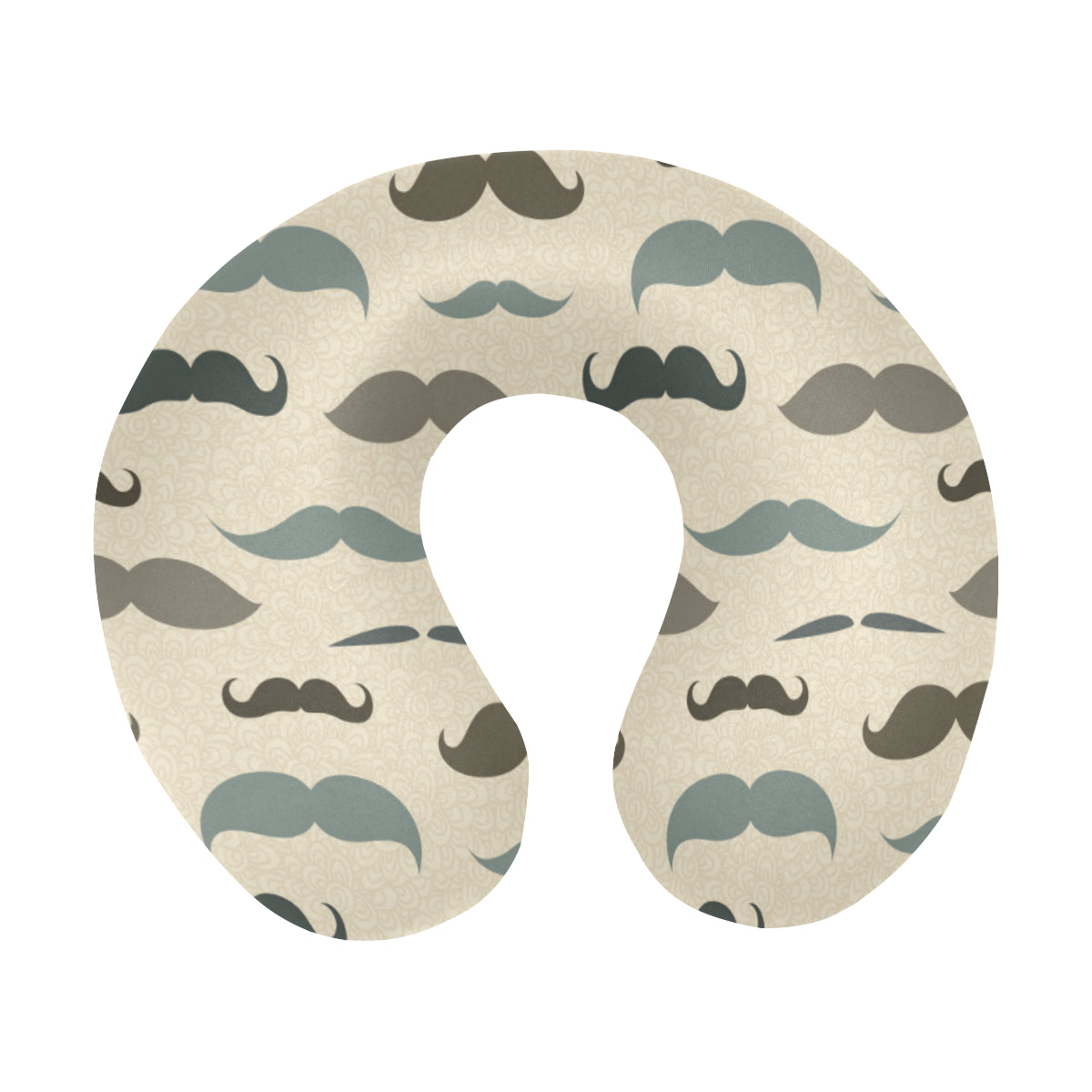 Mustache Pattern Print Design A01 U-Shaped Travel Neck Pillow