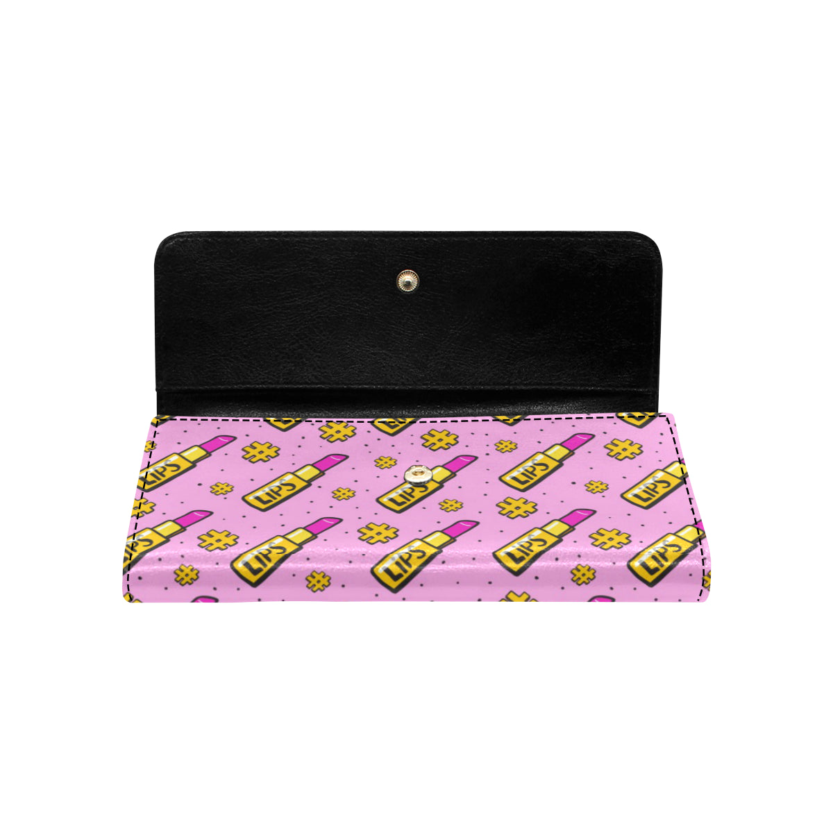 Lipstick Pattern Print Design LT03 Women's Trifold Wallet