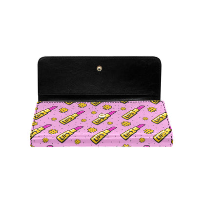 Lipstick Pattern Print Design LT03 Women's Trifold Wallet