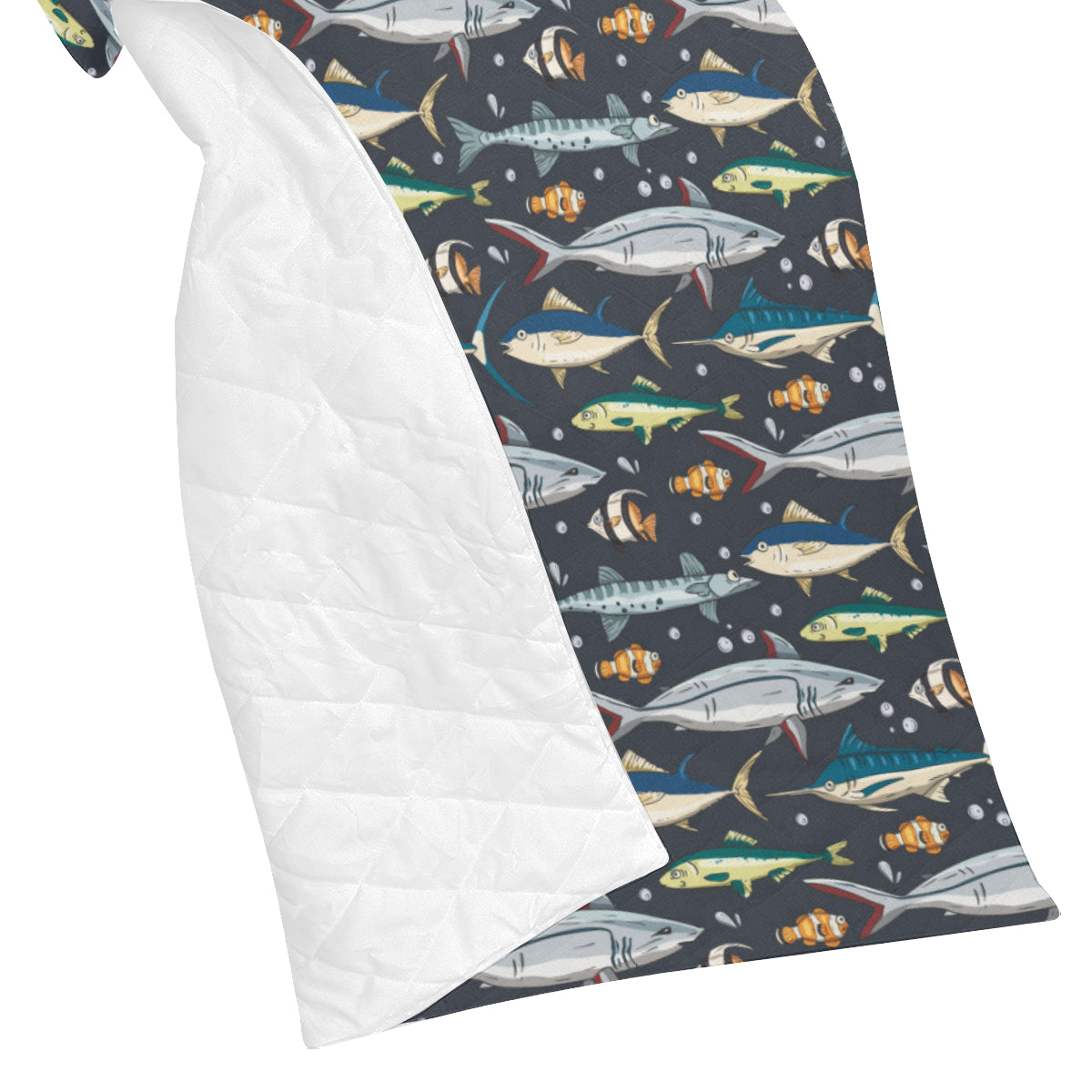 Swordfish Pattern Print Design 04 Premium Quilt