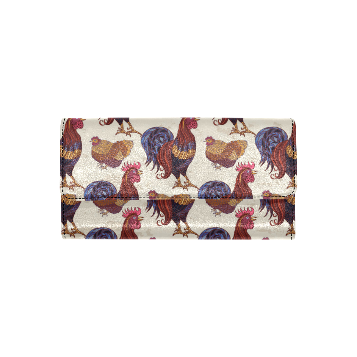 Rooster Pattern Print Design A03 Women's Trifold Wallet