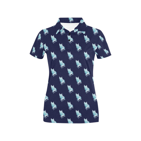 Pegasus Pattern Print Design 03 Women's Polo Shirt