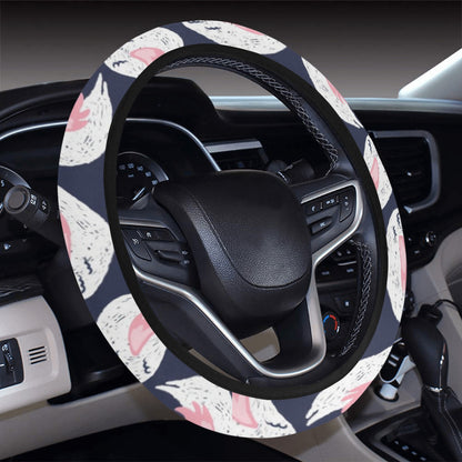Swan Print Design LKS403 Steering Wheel Cover with Elastic Edge